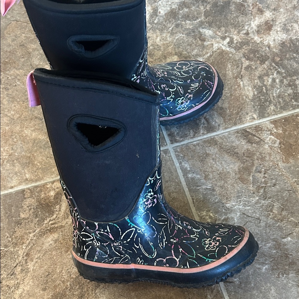 Storm Black and Pink Kids Winter Boots